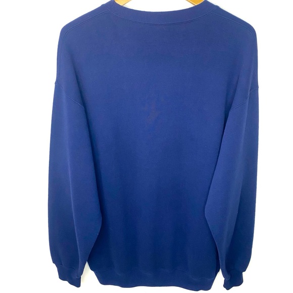 Vintage 90’s Russell Athletic Navy Blank Crewneck Sweatshirt Made in USA XXLT - Picture 4 of 7